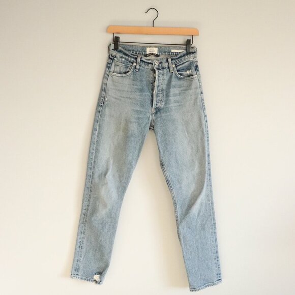 Citizens of Humanity Charlotte Women's 24 Blue Denim High Rise Straight Leg Jean - Picture 1 of 15